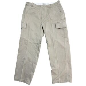 L.L.Bean Cargo‎ Pants Mens 36x30 Khaki Cotton Pockets Outdoor Workwear Hiking